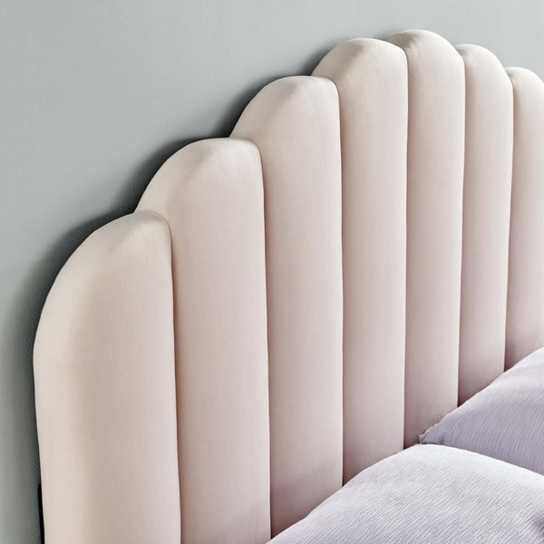 Modway Furniture Veronique Performance Velvet Full/Queen Headboard - Vintage Glamour Meets Modern Comfort and Style Pink MOD-6207-PNK