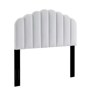 Modway Furniture Veronique Performance Velvet Full/Queen Headboard - Vintage Glamour Meets Modern Comfort and Style White MOD-6207-WHI