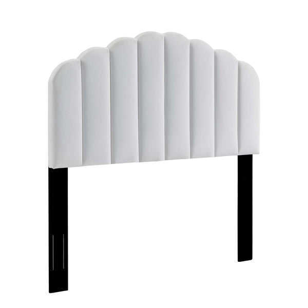 Modway Furniture Veronique Performance Velvet Full/Queen Headboard - Vintage Glamour Meets Modern Comfort and Style White MOD-6207-WHI