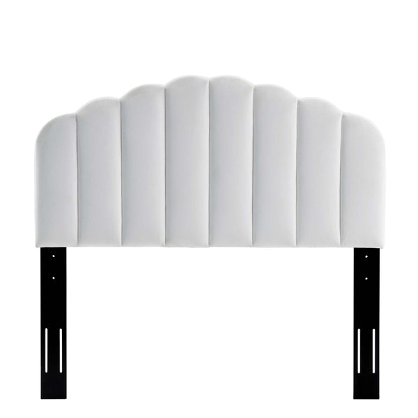 Modway Furniture Veronique Performance Velvet Full/Queen Headboard - Vintage Glamour Meets Modern Comfort and Style White MOD-6207-WHI