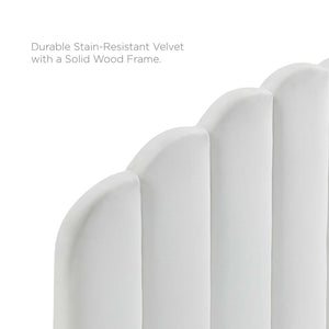 Modway Furniture Veronique Performance Velvet Full/Queen Headboard - Vintage Glamour Meets Modern Comfort and Style White MOD-6207-WHI