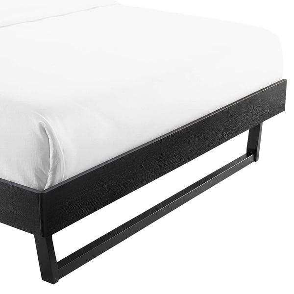 Modway Furniture Billie Full Platform Bed Frame – Mid-Century Modern Design, Durable Wood Construction & Easy Setup Black MOD-6213-BLK