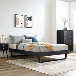 Modway Furniture Billie Full Platform Bed Frame – Mid-Century Modern Design, Durable Wood Construction & Easy Setup Black MOD-6213-BLK