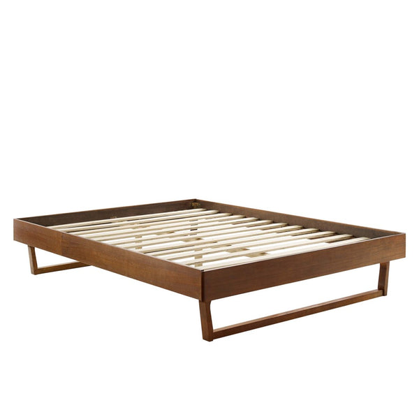 Modway Furniture Billie Full Platform Bed Frame – Mid-Century Modern Design, Durable Wood Construction & Easy Setup Walnut MOD-6213-WAL