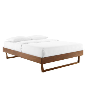 Modway Furniture Billie Queen Platform Bed Frame - Mid-Century Modern Design, Sturdy Support, Retro Style, Walnut Finish MOD-6214-WAL