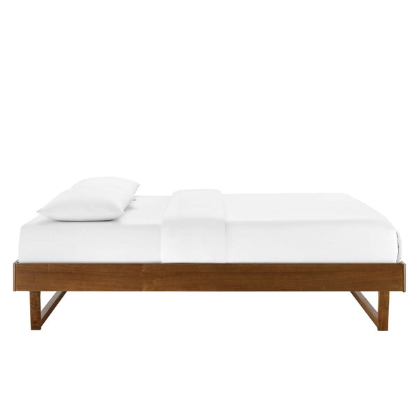 Modway Furniture Billie Queen Platform Bed Frame - Mid-Century Modern Design, Sturdy Support, Retro Style, Walnut Finish MOD-6214-WAL