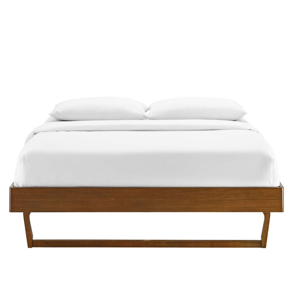 Modway Furniture Billie Wood King Platform Bed Frame - Mid-Century Modern Style, Durable Design & Headboard Compatible MOD-6215-WAL