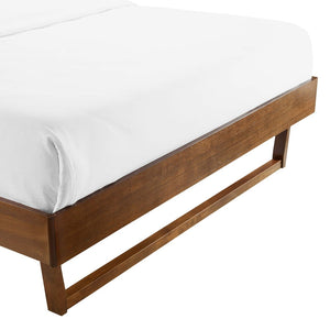 Modway Furniture Billie Wood King Platform Bed Frame - Mid-Century Modern Style, Durable Design & Headboard Compatible MOD-6215-WAL
