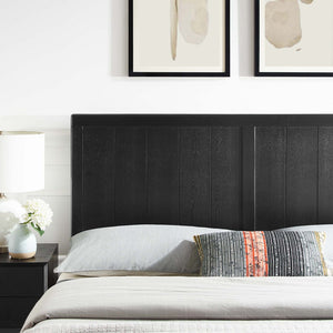 Modway Furniture Robbie Wood Queen Headboard - Mid-Century Modern Design for a Stylish and Versatile Bedroom Upgrade Black MOD-6218-BLK