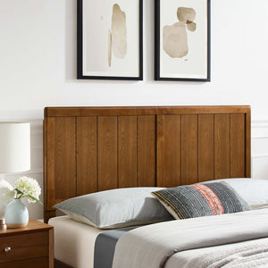 Modway Furniture Robbie Wood Queen Headboard - Mid-Century Modern Design for a Stylish and Versatile Bedroom Upgrade Walnut MOD-6218-WAL
