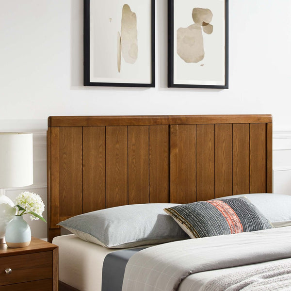 Modway Furniture Robbie Wood King Headboard - Mid-Century Modern Design for Timeless Bedroom Elegance and Style Walnut MOD-6219-WAL