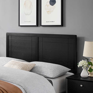 Modway Furniture Archie Wood Twin Headboard - Stylish Mid-Century Modern Design for Small Spaces and Guest Rooms Black MOD-6220-BLK