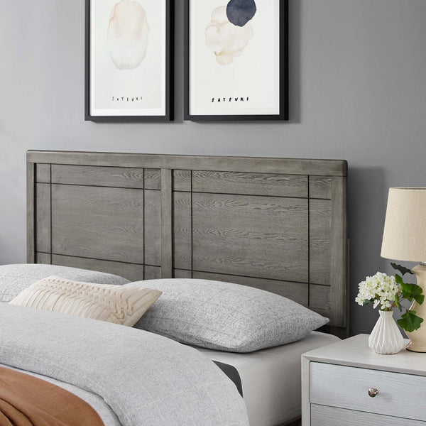 Modway Furniture Archie Wood Twin Headboard - Stylish Mid-Century Modern Design for Small Spaces and Guest Rooms Gray MOD-6220-GRY