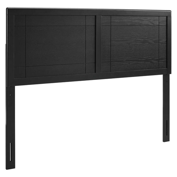 Modway Furniture Archie Wood Full Headboard - Mid-Century Charm with Durable Design for Guest or Teen Bedrooms Black MOD-6221-BLK