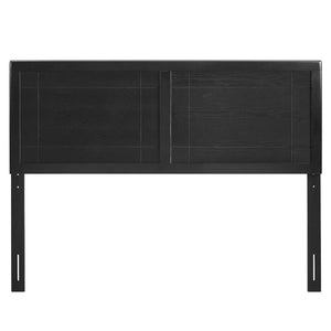 Modway Furniture Archie Wood King Headboard - Mid-Century Charm with Natural Finish for Stylish Bedroom Decor Black MOD-6223-BLK