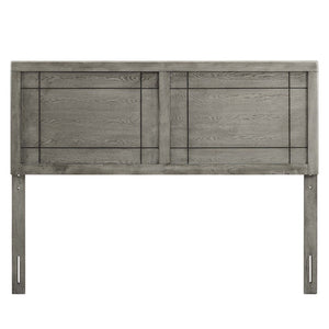 Modway Furniture Archie Wood King Headboard - Mid-Century Charm with Natural Finish for Stylish Bedroom Decor Gray MOD-6223-GRY