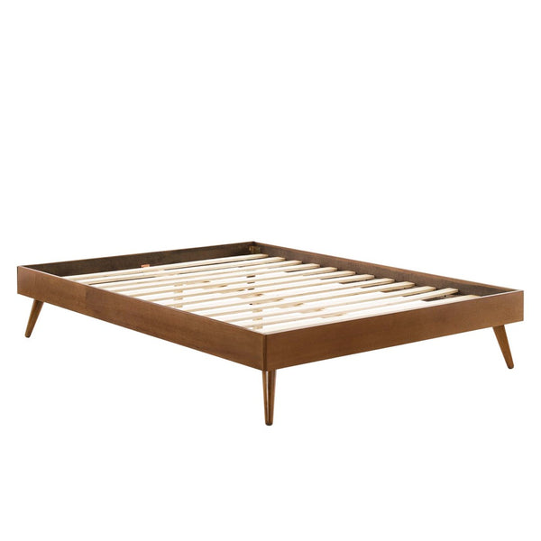 Modway Furniture Margo Twin Platform Bed Frame – Chic Mid-Century Design, No Box Spring Needed, Customizable Style MOD-6228-WAL