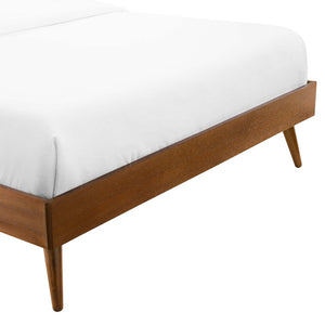 Modway Furniture Margo Twin Platform Bed Frame – Chic Mid-Century Design, No Box Spring Needed, Customizable Style MOD-6228-WAL