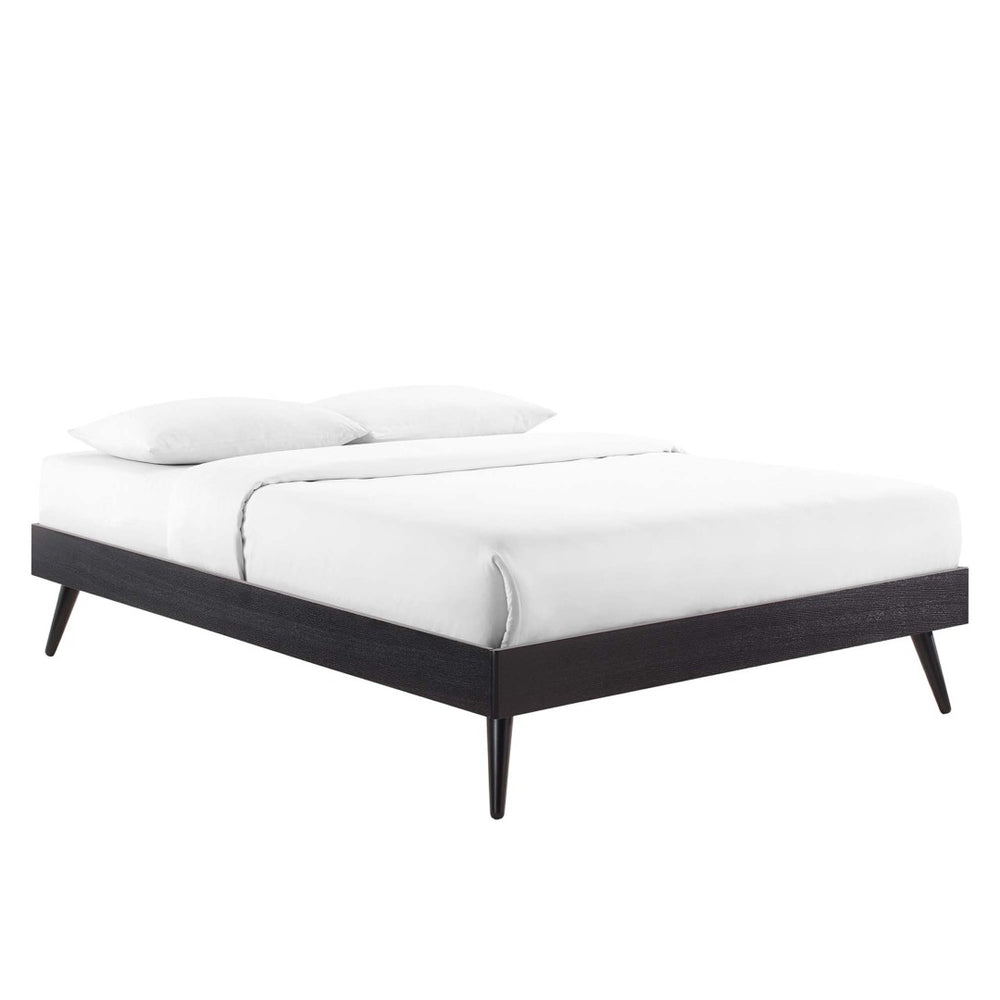 Modway Furniture Margo Wood Full Platform Bed Frame - Mid-Century Modern Design with Built-In Mattress Support Black MOD-6229-BLK