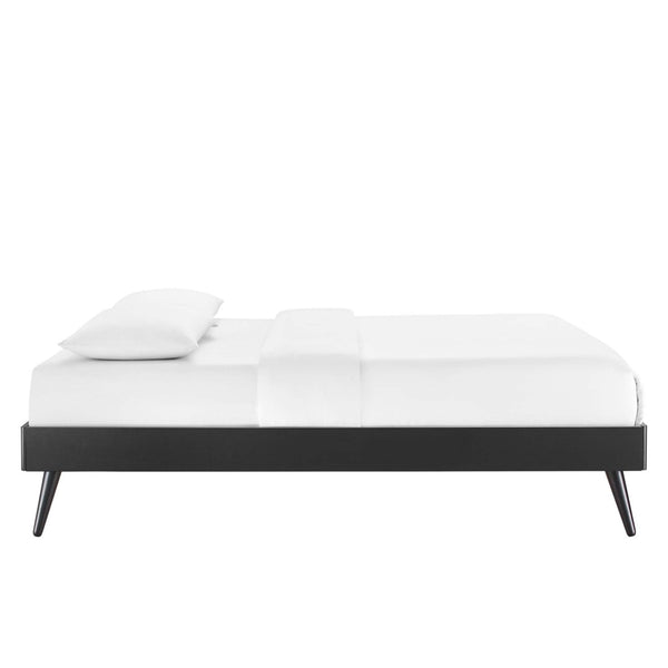 Modway Furniture Margo Wood Full Platform Bed Frame - Mid-Century Modern Design with Built-In Mattress Support Black MOD-6229-BLK