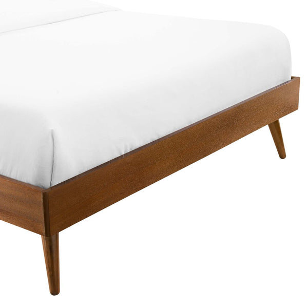 Modway Furniture Margo Wood Full Platform Bed Frame - Mid-Century Modern Design with Built-In Mattress Support Walnut MOD-6229-WAL
