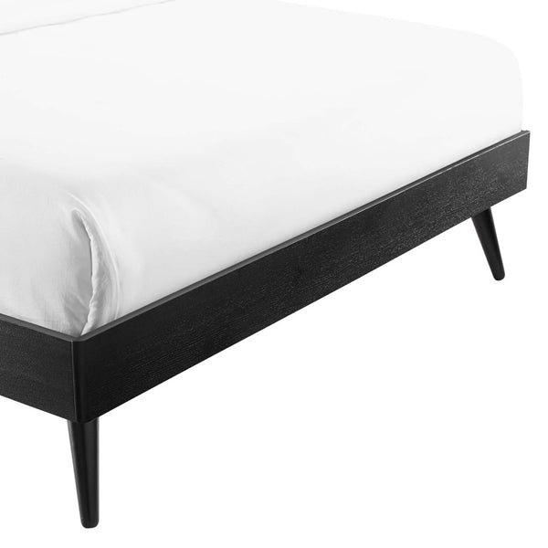 Modway Furniture Margo Queen Platform Bed Frame by Modway - Chic Mid-Century Design with Sturdy No-Box-Spring Support Black MOD-6230-BLK