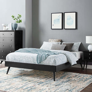 Modway Furniture Margo Queen Platform Bed Frame by Modway - Chic Mid-Century Design with Sturdy No-Box-Spring Support Black MOD-6230-BLK