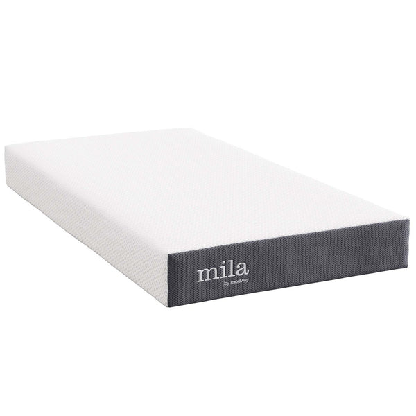 Modway Furniture Mila 8" Twin Mattress - Cooling Memory Foam for Ultimate Comfort in Kids' Rooms, Dorms, and Guests MOD-6256-WHI