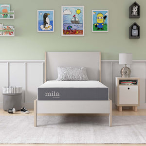 Modway Furniture Mila 8" Twin Mattress - Cooling Memory Foam for Ultimate Comfort in Kids' Rooms, Dorms, and Guests MOD-6256-WHI