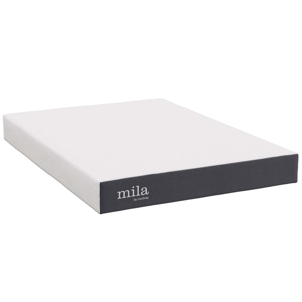Modway Furniture Mila 8" Memory Foam Full Mattress - Compressed Design for Easy Setup, Pressure Relief & Comfort MOD-6257-WHI