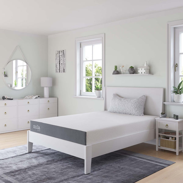 Modway Furniture Mila 8" Memory Foam Full Mattress - Compressed Design for Easy Setup, Pressure Relief & Comfort MOD-6257-WHI
