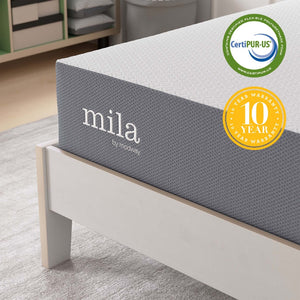 Modway Furniture Mila 10" Twin Mattress - Pressure-Relieving Memory Foam, Breathable Cover, Ideal for Kids & Dorms MOD-6260-WHI