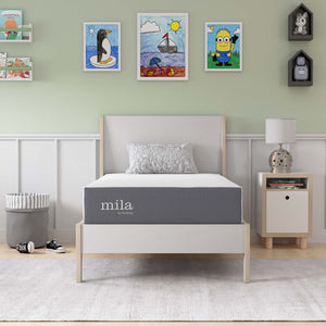 Modway Furniture Mila 10" Twin Mattress - Pressure-Relieving Memory Foam, Breathable Cover, Ideal for Kids & Dorms MOD-6260-WHI