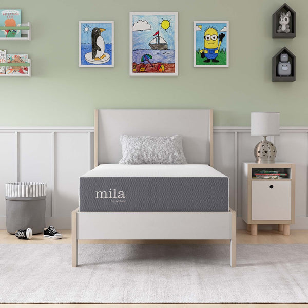 Modway Furniture Mila 10" Twin Mattress - Pressure-Relieving Memory Foam, Breathable Cover, Ideal for Kids & Dorms MOD-6260-WHI