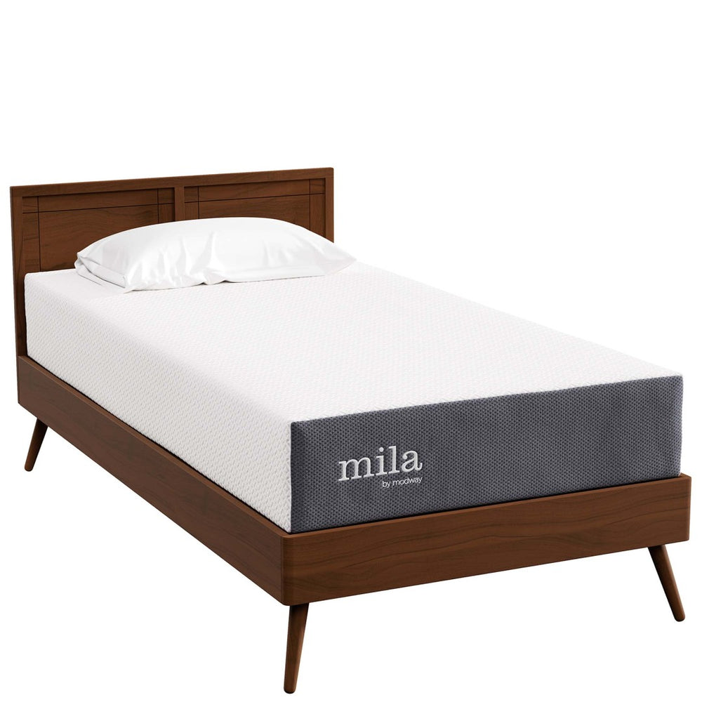 Modway Furniture Mila 10" Twin Mattress - Pressure-Relieving Memory Foam, Breathable Cover, Ideal for Kids & Dorms MOD-6260-WHI