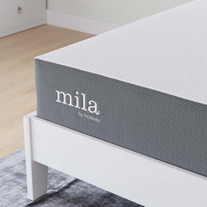 Modway Furniture Mila 10" Memory Foam Mattress - Pressure-Relieving Comfort, Breathable Design & Easy Delivery! MOD-6261-WHI