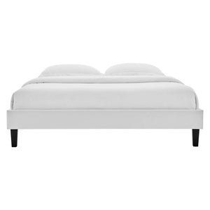 Modway Furniture Reign Performance Velvet Twin Platform Bed Frame - Stylish, Durable Design for Modern Bedrooms Light Gray MOD-6264-LGR