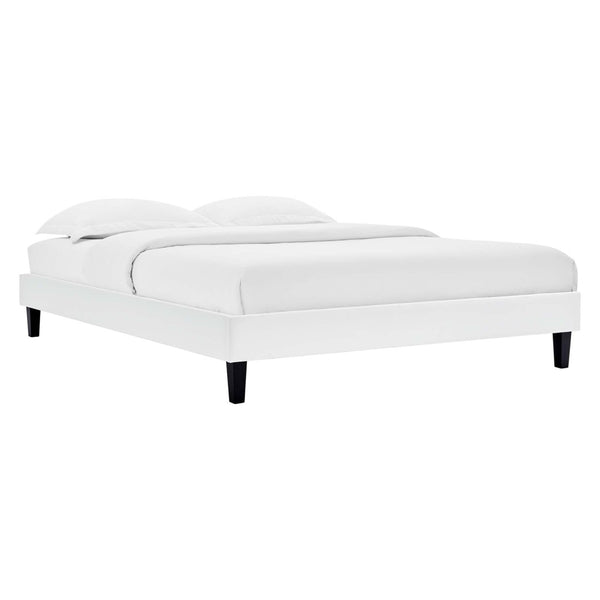 Modway Furniture Gwyneth Tufted Performance Velvet Twin Bed - Elegant, Durable, and Stylish for Modern Living Spaces MOD-6756-WHI