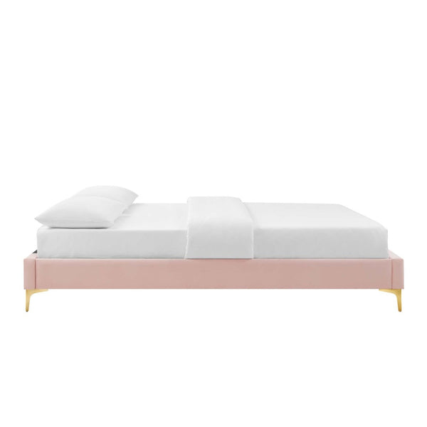 Modway Furniture Gwyneth Tufted Performance Velvet Queen Platform Bed by Modway - Glamorous Elegance for Your Bedroom Pink MOD-6751-PNK