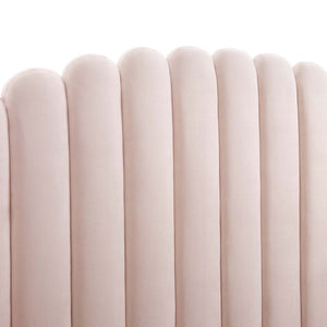 Modway Furniture Lana Performance Velvet Queen Wingback Bed - Glam, Stain-Resistant Upholstery & Gold Legs for Luxury Pink MOD-6282-PNK