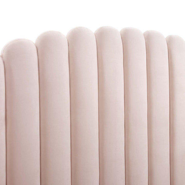 Modway Furniture Lana Performance Velvet Queen Wingback Bed - Glam, Stain-Resistant Upholstery & Gold Legs for Luxury Pink MOD-6282-PNK