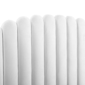 Modway Furniture Lana Performance Velvet Queen Wingback Bed - Glam, Stain-Resistant Upholstery & Gold Legs for Luxury White MOD-6282-WHI