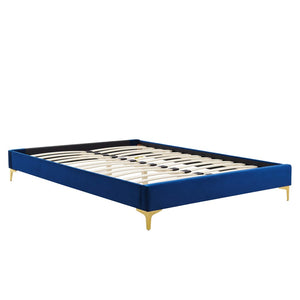 Modway Furniture Sutton Performance Velvet Full Bed Frame - Luxurious Upholstered Design with Sturdy Support System Navy MOD-6306-NAV