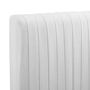 Modway Furniture Eloise Channel Tufted Velvet Headboard - Adjustable Full/Queen, Glam Deco Style, Luxurious Comfort MOD-6327-WHI