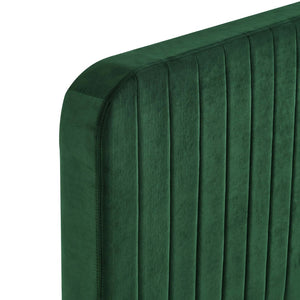 Modway Furniture Celine Channel Tufted Velvet King Platform Bed - Luxurious Upholstery & Sturdy Support for Comfort Emerald MOD-6333-EME