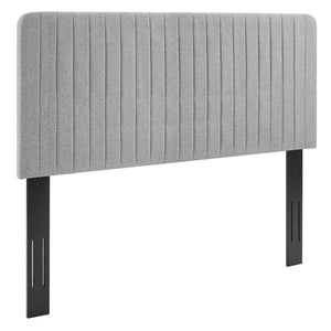 Modway Furniture Milenna Channel-Tufted Upholstered Headboard - Modern Glam Design for King & California King Beds Light Gray MOD-6342-LGR