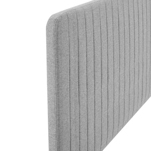Modway Furniture Milenna Channel-Tufted Upholstered Headboard - Modern Glam Design for King & California King Beds Light Gray MOD-6342-LGR