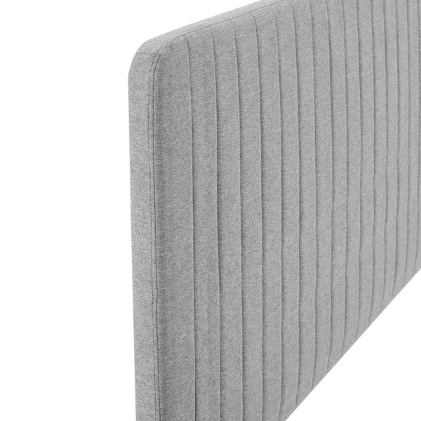 Modway Furniture Milenna Channel-Tufted Upholstered Headboard - Modern Glam Design for King & California King Beds Light Gray MOD-6342-LGR