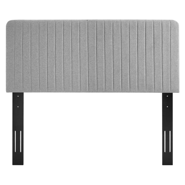 Modway Furniture Milenna Channel-Tufted Upholstered Headboard - Modern Glam Design for King & California King Beds Light Gray MOD-6342-LGR