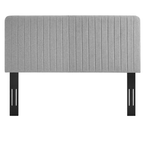 Modway Furniture Milenna Channel-Tufted Upholstered Headboard - Modern Glam Design for King & California King Beds Light Gray MOD-6342-LGR
